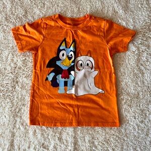 Bluey Halloween Kids Orange Graphic T-Shirt Sz 5
